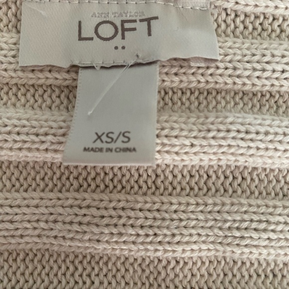 LOFT Beige Ribbed Cardigan - Picture 3 of 4